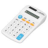 Mini Calculators Handheld 8 Digit with LCD Display Sensitive Button Solar Battery Dual Power for Office School BusinessWhite - Top-Down View