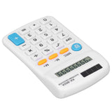 Mini Calculators Handheld 8 Digit with LCD Display Sensitive Button Solar Battery Dual Power for Office School BusinessWhite