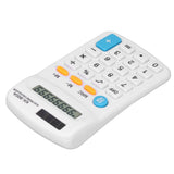 Mini Calculators Handheld 8 Digit with LCD Display Sensitive Button Solar Battery Dual Power for Office School BusinessWhite