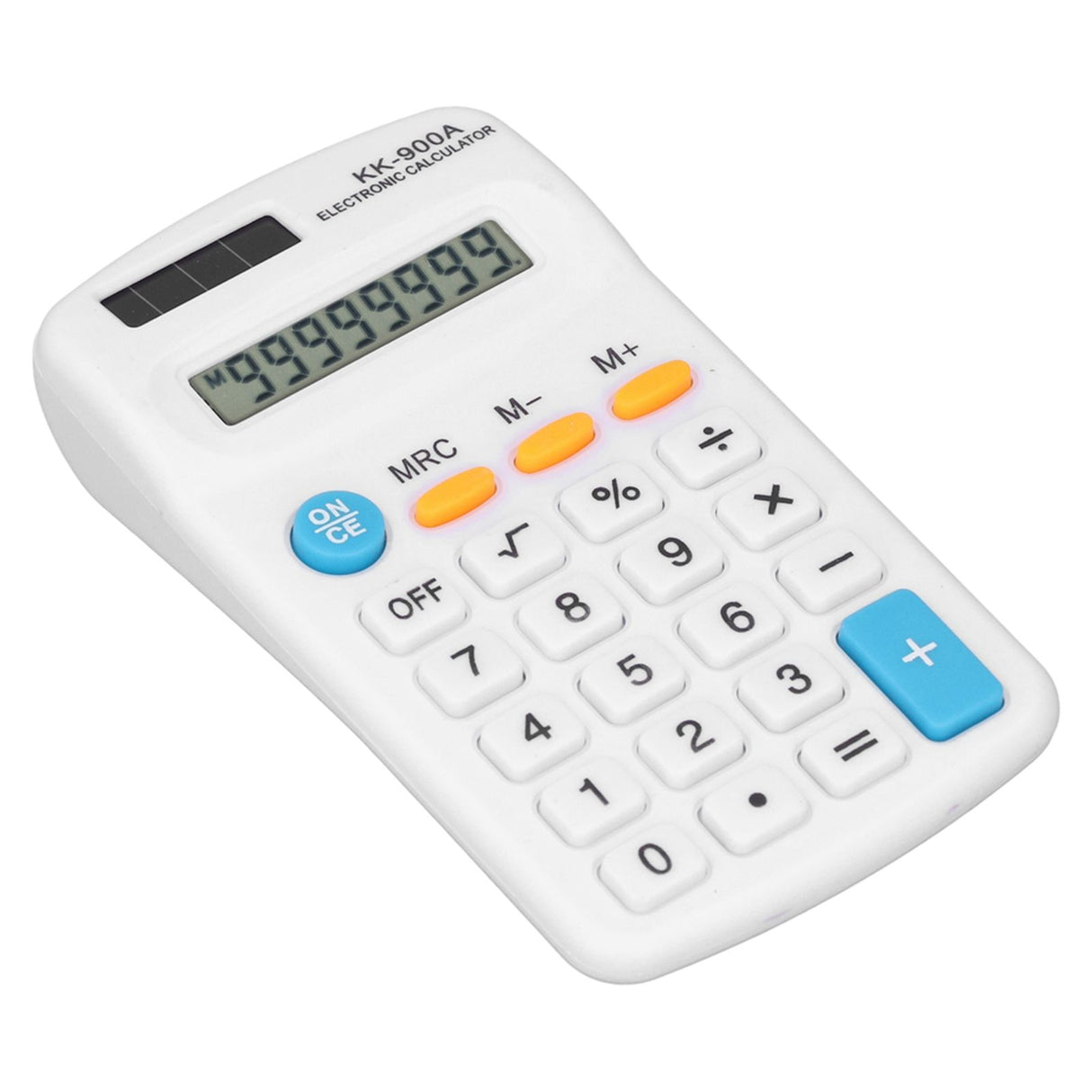 Mini Calculators Handheld 8 Digit with LCD Display Sensitive Button Solar Battery Dual Power for Office School BusinessWhite
