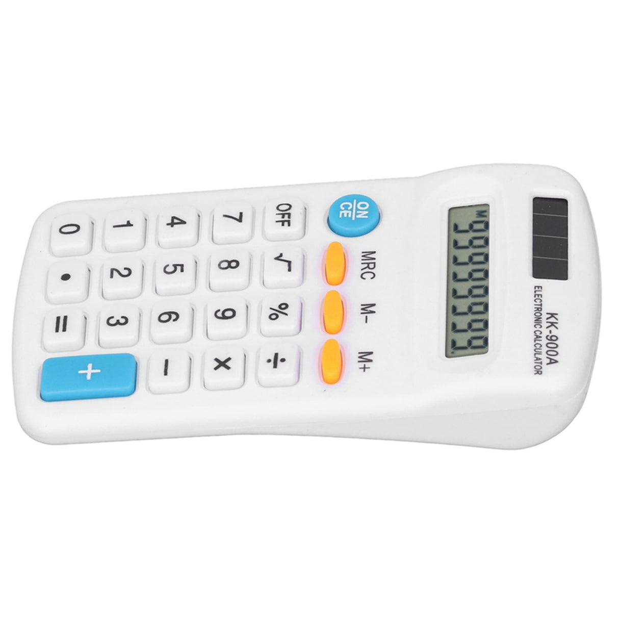 Mini Calculators Handheld 8 Digit with LCD Display Sensitive Button Solar Battery Dual Power for Office School BusinessWhite