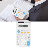 Mini Calculators Handheld 8 Digit with LCD Display Sensitive Button Solar Battery Dual Power for Office School BusinessWhite - Extra Image