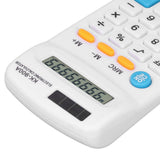 Mini Calculators Handheld 8 Digit with LCD Display Sensitive Button Solar Battery Dual Power for Office School BusinessWhite