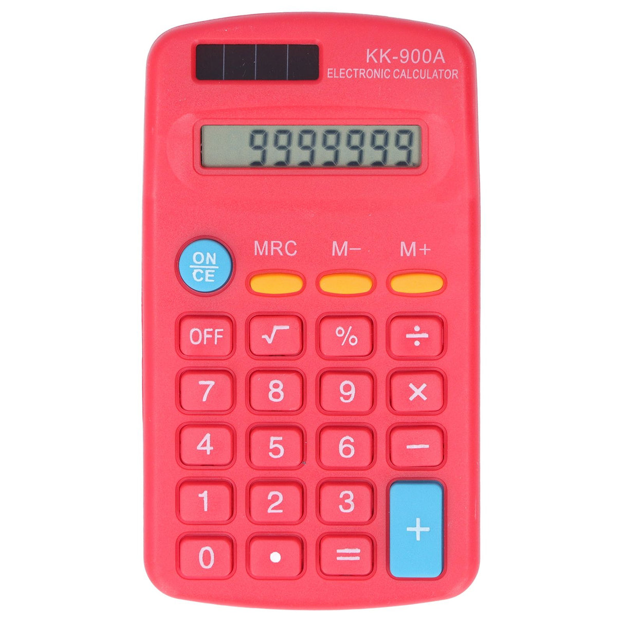 Mini Calculators Handheld 8 Digit with LCD Display Sensitive Button Solar Battery Dual Power for Office School BusinessRed