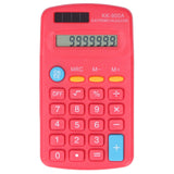 Mini Calculators Handheld 8 Digit with LCD Display Sensitive Button Solar Battery Dual Power for Office School BusinessRed