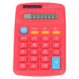Mini Calculators Handheld 8 Digit with LCD Display Sensitive Button Solar Battery Dual Power for Office School BusinessRed - Rear View