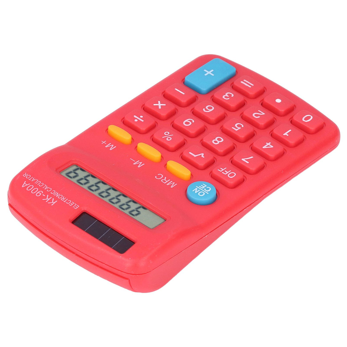 Mini Calculators Handheld 8 Digit with LCD Display Sensitive Button Solar Battery Dual Power for Office School BusinessRed