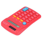 Mini Calculators Handheld 8 Digit with LCD Display Sensitive Button Solar Battery Dual Power for Office School BusinessRed