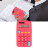 Mini Calculators Handheld 8 Digit with LCD Display Sensitive Button Solar Battery Dual Power for Office School BusinessRed - Extra Image