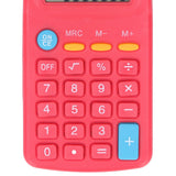 Mini Calculators Handheld 8 Digit with LCD Display Sensitive Button Solar Battery Dual Power for Office School BusinessRed
