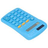 Mini Calculators Handheld 8 Digit with LCD Display Sensitive Button Solar Battery Dual Power for Office School BusinessBlue - Side View