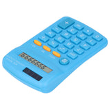 Mini Calculators Handheld 8 Digit with LCD Display Sensitive Button Solar Battery Dual Power for Office School BusinessBlue - 45-Degree Angle