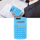 Mini Calculators Handheld 8 Digit with LCD Display Sensitive Button Solar Battery Dual Power for Office School BusinessBlue