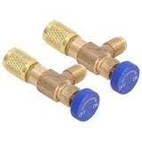 2PCS Refrigeration Valve Air Conditioning Refrigerant Control Valve Fluoride Charging Adapter for R22 R404 R407 1/4SAE Thread