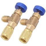 2PCS Refrigeration Valve Air Conditioning Refrigerant Control Valve Fluoride Charging Adapter for R22 R404 R407 1/4SAE Thread - Extra Image
