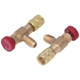 2PCS Refrigeration Control Valve 1/4SAE Male Thread 5/16SAE Female Thread Refrigerant Charging Valve Adapter for R410A