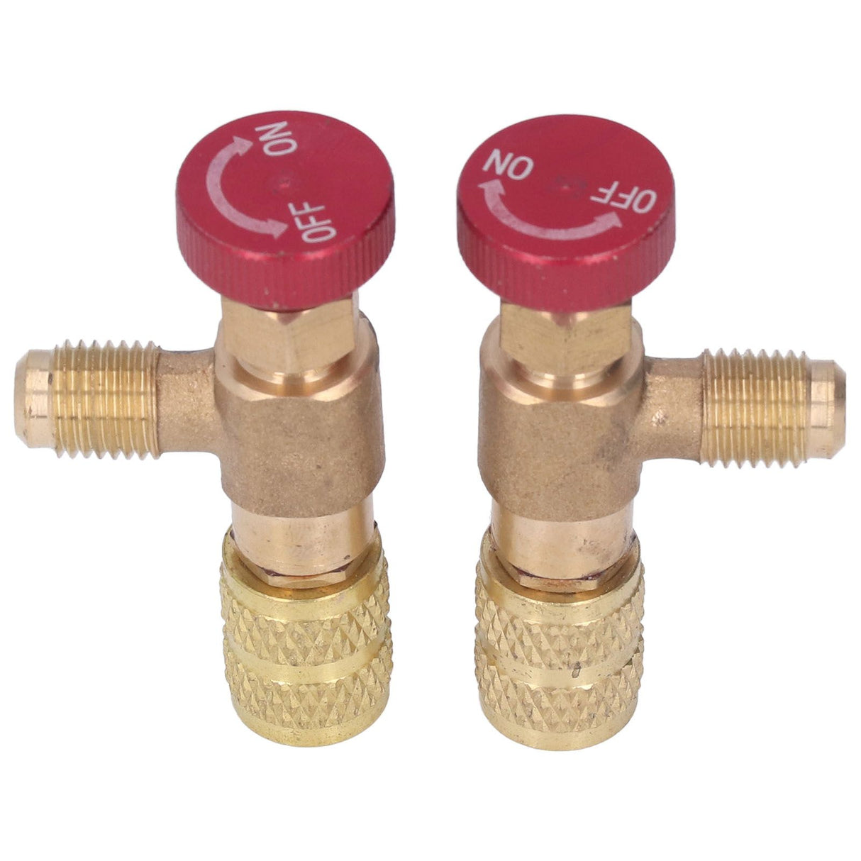2PCS Refrigeration Control Valve 1/4SAE Male Thread 5/16SAE Female Thread Refrigerant Charging Valve Adapter for R410A