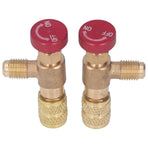 2PCS Refrigeration Control Valve 1/4SAE Male Thread 5/16SAE Female Thread Refrigerant Charging Valve Adapter for R410A