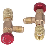 2PCS Refrigeration Control Valve 1/4SAE Male Thread 5/16SAE Female Thread Refrigerant Charging Valve Adapter for R410A - Extra Image
