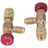 2PCS Refrigeration Control Valve 1/4SAE Male Thread 5/16SAE Female Thread Refrigerant Charging Valve Adapter for R410A