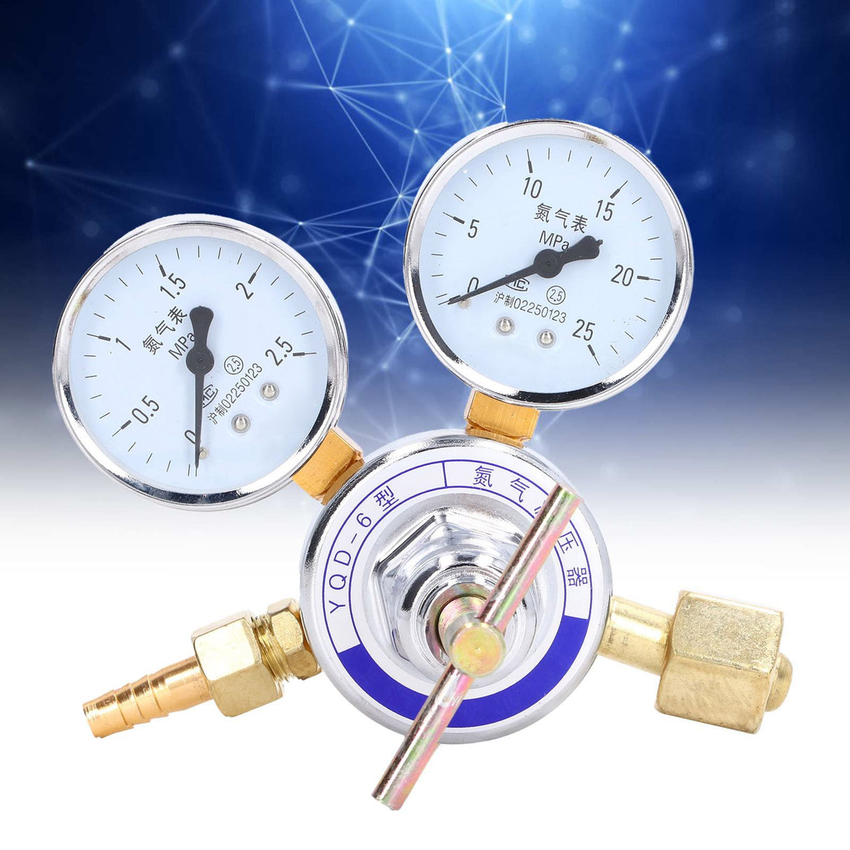 Nitrogen Regulator Gauge Kit Pressure Reducing Valve Brass Inlet Outlet Meter Reducer