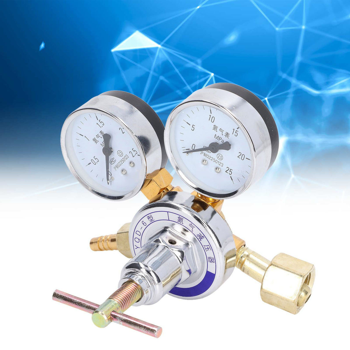 Nitrogen Regulator Gauge Kit Pressure Reducing Valve Brass Inlet Outlet Meter Reducer