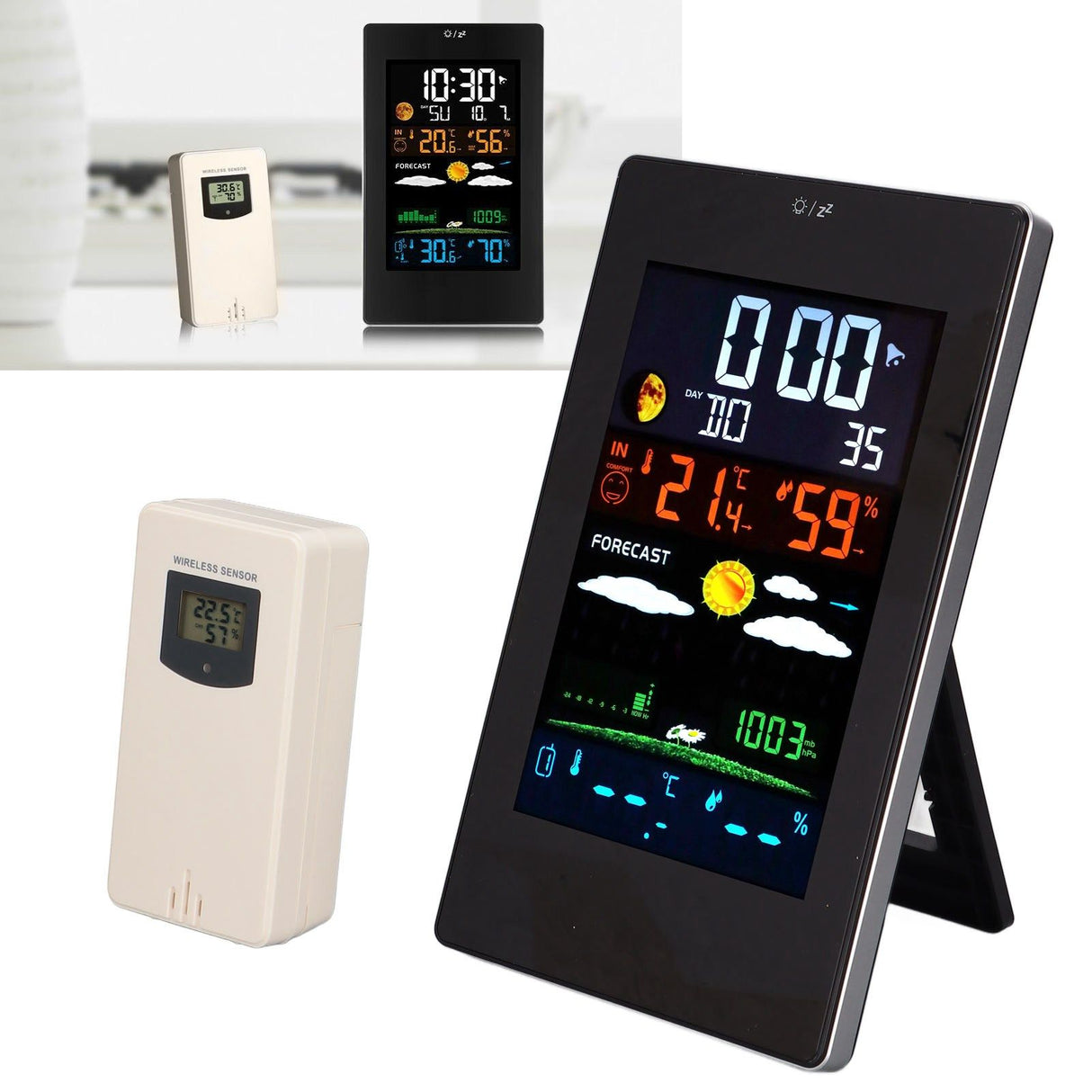 Weather Station Humidity Temperature Monitoring USB Powered Weather Forecast Clock Function Home Weather Station