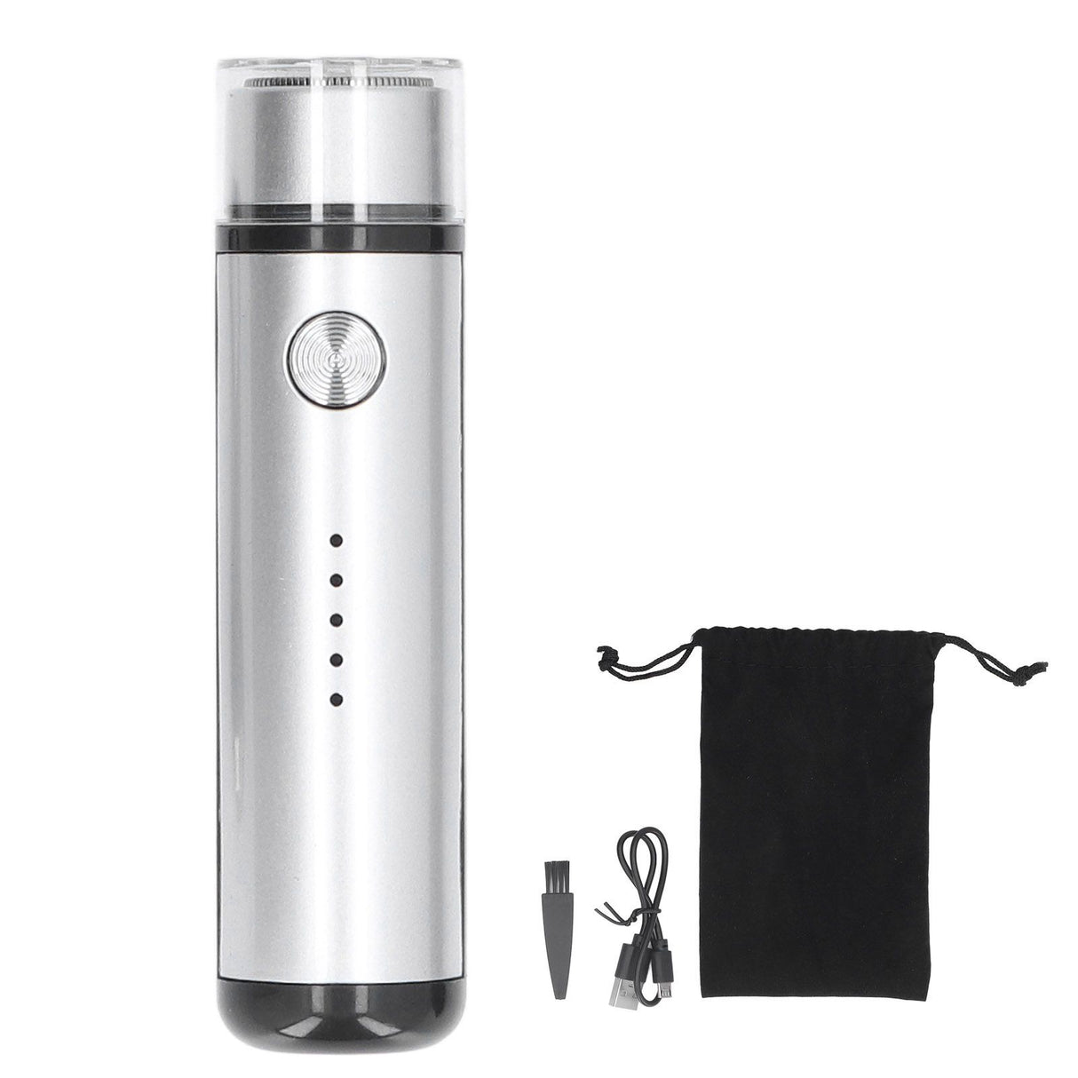 013 Electric Mini Shaver Portable Low Noise Power Display USB Mini Electric Shaver for MenSilver