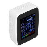 Air Quality Detector 5in1 Intelligent Anti Interference Ability Indoor Temperature Humidity Air Quality DetectorWhite