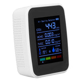 Air Quality Detector 5in1 Intelligent Anti Interference Ability Indoor Temperature Humidity Air Quality DetectorWhite - 45-Degree Angle
