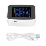 Air Quality Detector 5in1 Intelligent Anti Interference Ability Indoor Temperature Humidity Air Quality DetectorWhite