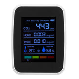 Air Quality Detector 5in1 Intelligent Anti Interference Ability Indoor Temperature Humidity Air Quality DetectorWhite