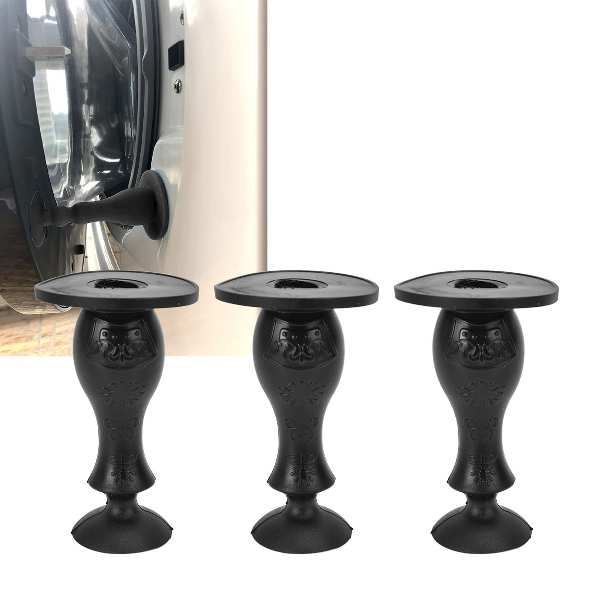 3Pcs Washer Door Stopper Front Load Washing Machine Door Holder Prop Rubber for Family UseBlack
