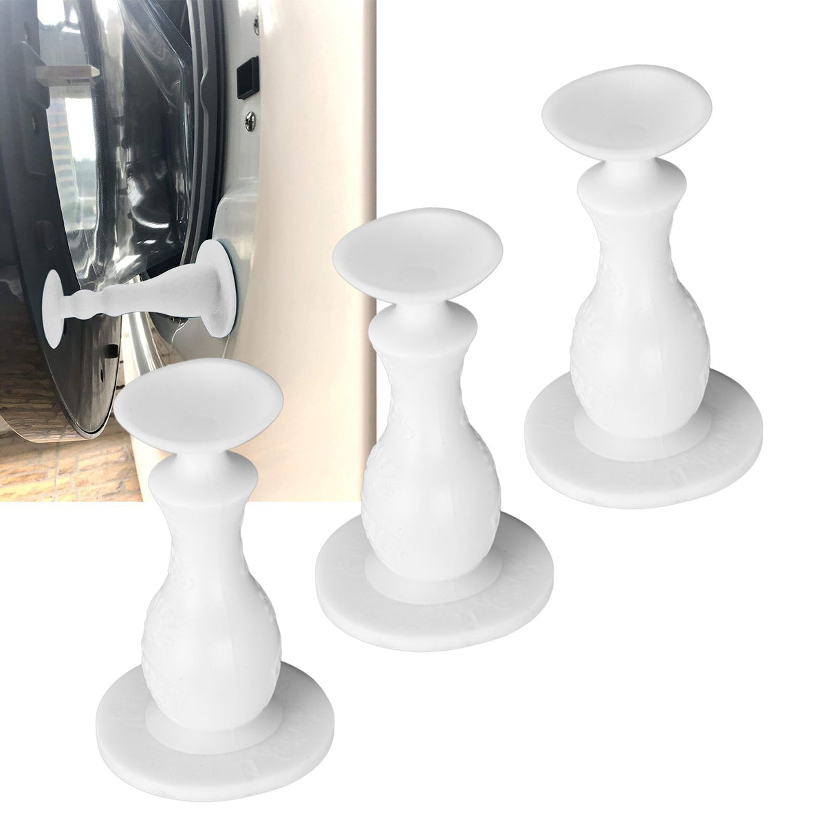 3Pcs Washer Door Stopper Front Load Washing Machine Door Holder Prop Rubber for Family UseWhite