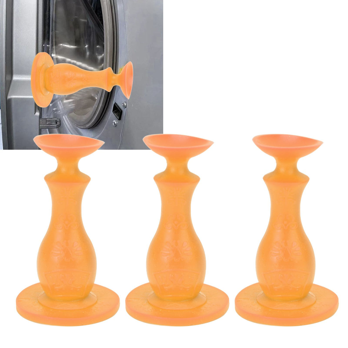 3Pcs Washer Door Stopper Front Load Washing Machine Door Holder Prop Rubber for Family UseOrange
