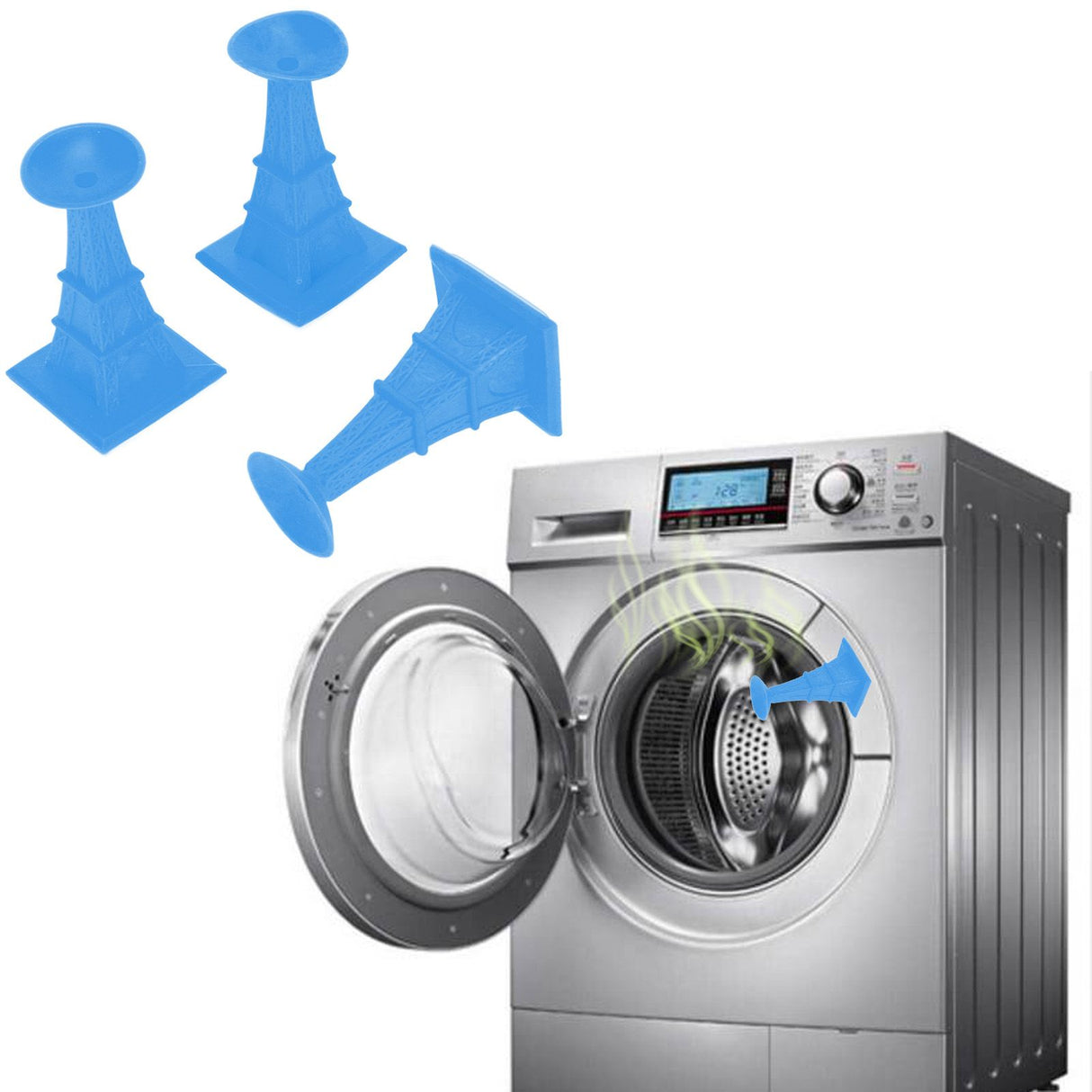 3Pcs Washer Door Prop Tower Type Soft Durable Suction Cup Design Front Load Washing Machine Door PropBlue