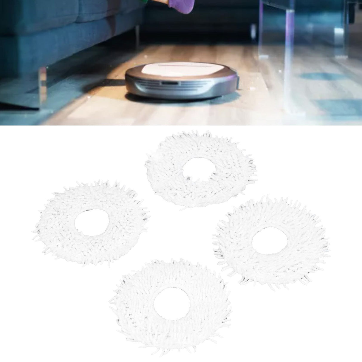 4Pcs Sweeper Replacement Mop Cloth Cleaning Mop Pad Non Woven Cloth for N9+ Sweeper Robot