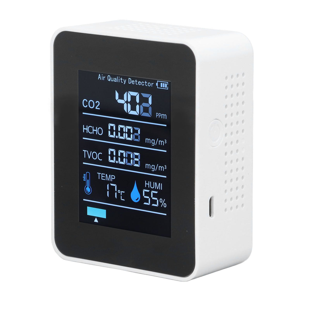 5 in 1 Air Quality Monitor Bluetooth APP Carbon Dioxide Detector USB Charging TVOC Temperature Humidity HCHO CO2 Tester