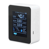 5 in 1 Air Quality Monitor Bluetooth APP Carbon Dioxide Detector USB Charging TVOC Temperature Humidity HCHO CO2 Tester - Side View
