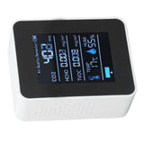 5 in 1 Air Quality Monitor Bluetooth APP Carbon Dioxide Detector USB Charging TVOC Temperature Humidity HCHO CO2 Tester - Close-Up Angle