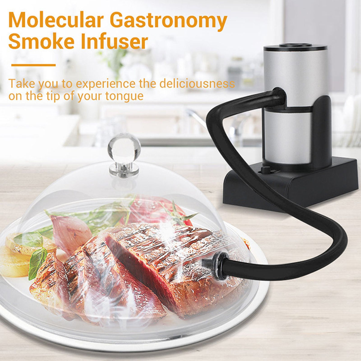 Smoke Infuser Handheld Easy Clean Smoking Device Wood Cocktail Smoker for Sous Vide Meat Salmon