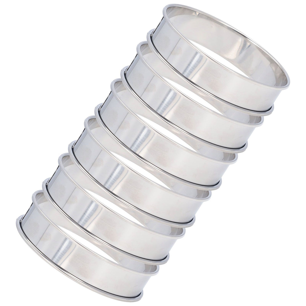 6 PCS Crumpet Rings Double Volume Easy Demoulding DIY Stainless Steel English Muffin Rings for Home Food Making Tool8cm / 3.1in