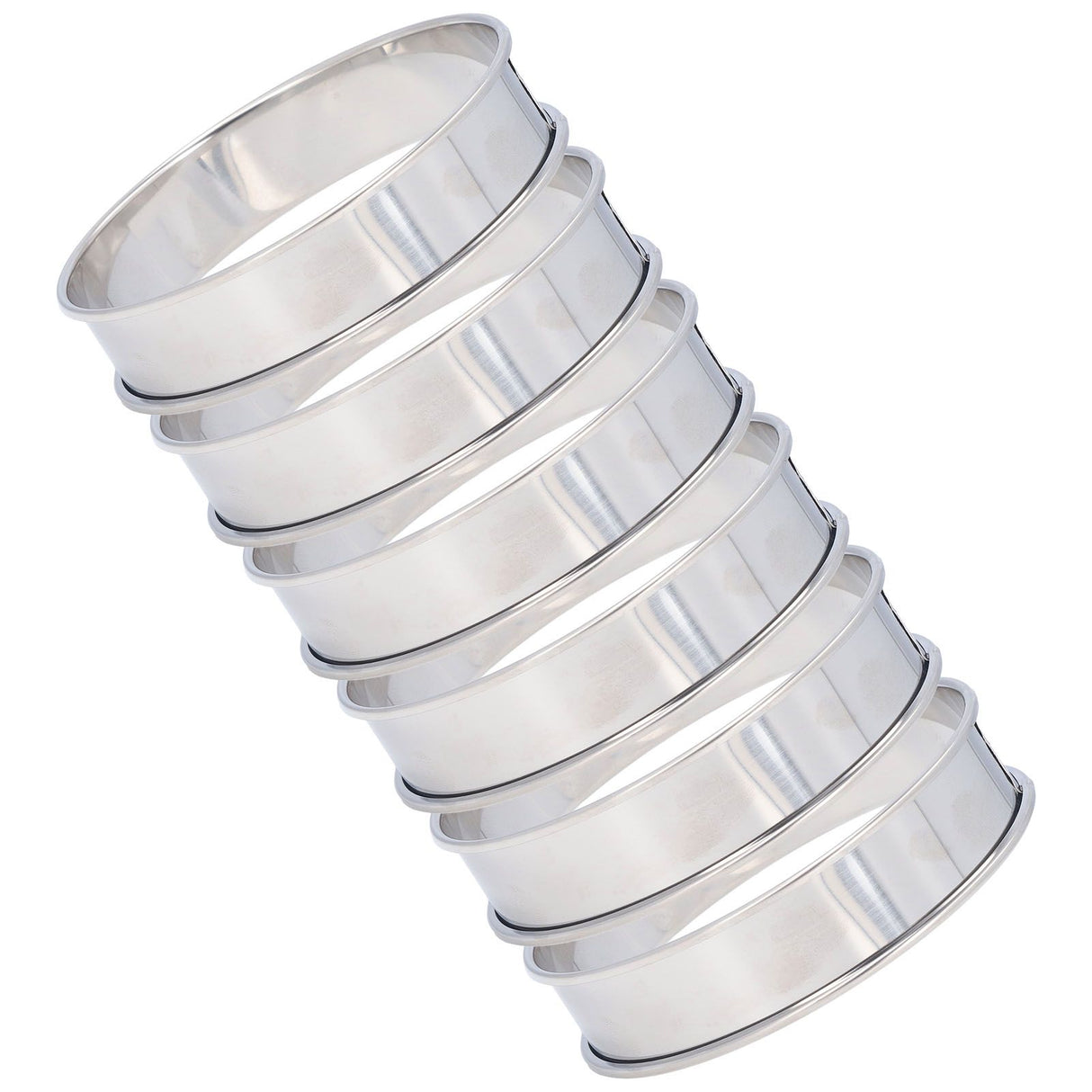 6 PCS Crumpet Rings Double Volume Easy Demoulding DIY Stainless Steel English Muffin Rings for Home Food Making Tool10cm / 3.9in