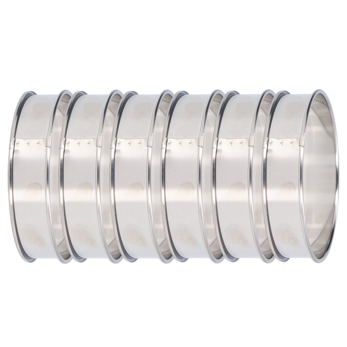 6 PCS Crumpet Rings Double Volume Easy Demoulding DIY Stainless Steel English Muffin Rings for Home Food Making Tool10cm / 3.9in