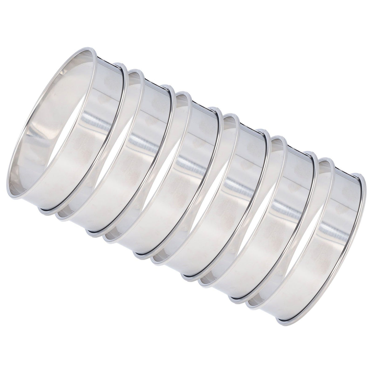 6 PCS Crumpet Rings Double Volume Easy Demoulding DIY Stainless Steel English Muffin Rings for Home Food Making Tool10cm / 3.9in