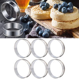 6 PCS Crumpet Rings Double Volume Easy Demoulding DIY Stainless Steel English Muffin Rings for Home Food Making Tool10cm / 3.9in