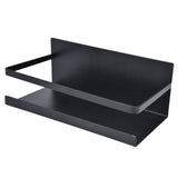 Kitchen Rack Space Saving Spice Shelf Organizer Magnetic Single Tier Iron for StorageBlack