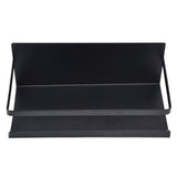 Kitchen Rack Space Saving Spice Shelf Organizer Magnetic Single Tier Iron for StorageBlack - Side View