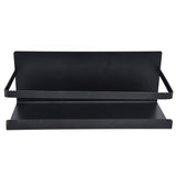 Kitchen Rack Space Saving Spice Shelf Organizer Magnetic Single Tier Iron for StorageBlack - Close-Up Angle