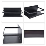 Kitchen Rack Space Saving Spice Shelf Organizer Magnetic Single Tier Iron for StorageBlack